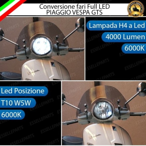 Conversione Fari Full LED ULTRA COMPATTA per VESPA GTS 300 2010-2014