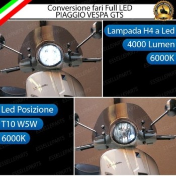 Conversione Fari Full LED ULTRA COMPATTA per VESPA GTS 300 2010-2014
