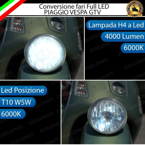 Conversione Fari Full LED per VESPA GTV 300 2010-2016 Via Montenapoleone ABS