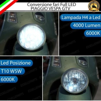 Conversione Fari Full LED ULTRA COMPATTA per VESPA GTV 300 2011-2014 Vie della Moda