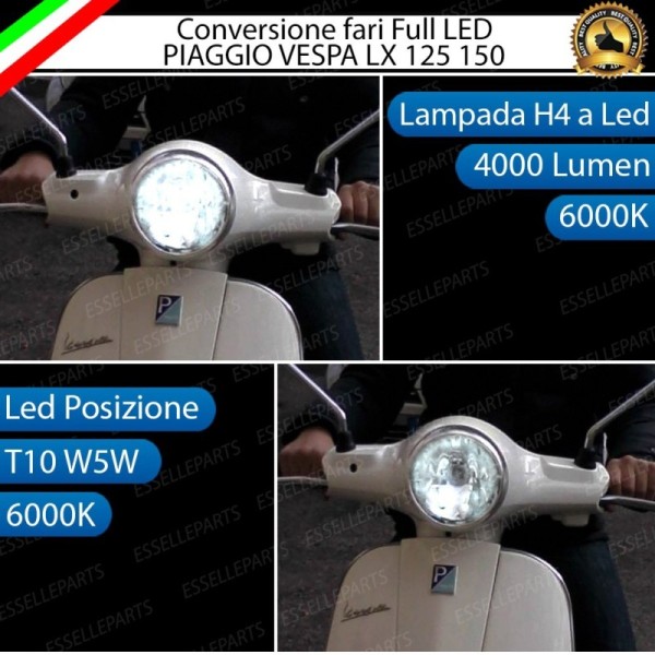 Conversione Fari Full LED ULTRA COMPATTA per VESPA LX 150 2012-2014 3V