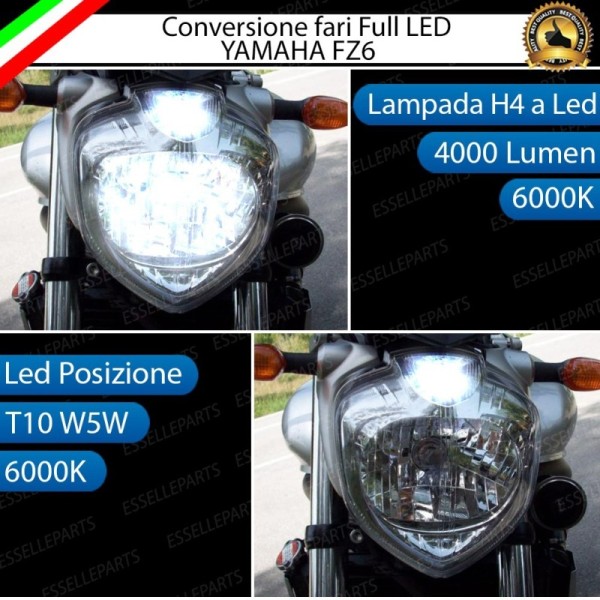 Conversione Fari Full LED ULTRA COMPATTA per YAMAHA FZ6 2007-2011 S2