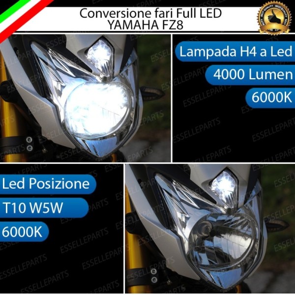 Conversione Fari Full LED ULTRA COMPATTA per YAMAHA FZ8 2010-2012