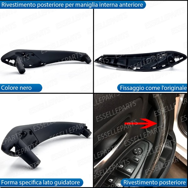 Maniglia Interna Anteriore Lato Guidatore Soft Touch Nero Bmw Serie 3 GT F34