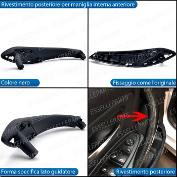 Maniglia Interna Anteriore Lato Guidatore Soft Touch Nero Bmw Serie 3 GT F34