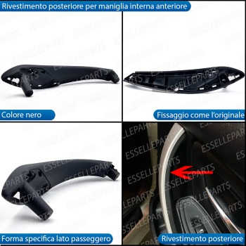 Maniglia Interna Anteriore Lato Passeggero Soft Touch Nero Bmw Serie 4 F32 F36