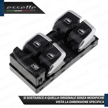 INTERRUTTORE ALZACRISTALLI LATO GUIDATORE NERO / CROMO PER AUDI A3 8V