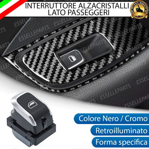 PULSANTE ALZACRISTALLI VETRI NERO / CROMO PER AUDI Q5