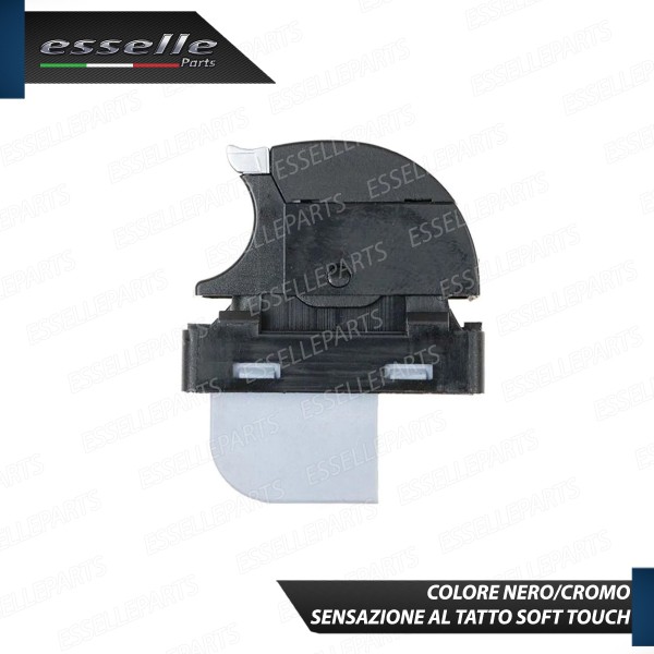 PULSANTE ALZACRISTALLI VETRI NERO / CROMO PER AUDI A4 B6