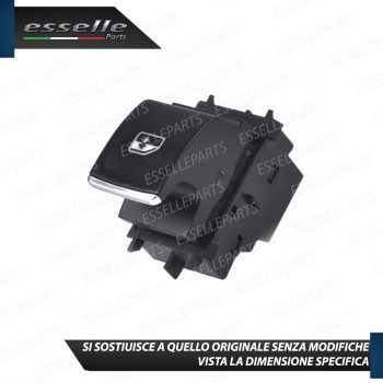 PULSANTE ALZACRISTALLI VETRI NERO / CROMO PER SKODA FABIA 3 RESTYLING