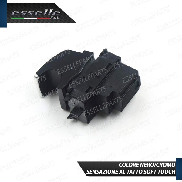PULSANTE ALZACRISTALLI VETRI NERO / CROMO PER SKODA FABIA 3 RESTYLING