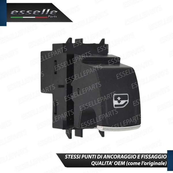 PULSANTE ALZACRISTALLI VETRI NERO / CROMO PER SKODA RAPID