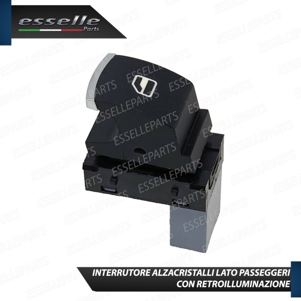 PULSANTE ALZACRISTALLI VETRI NERO / CROMO PER SKODA SUPERB 2