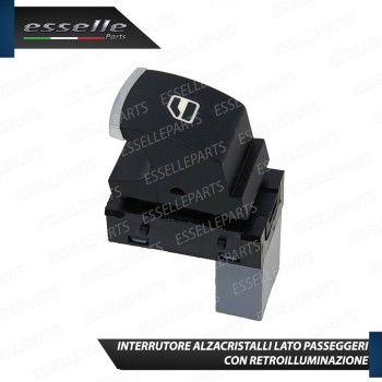 PULSANTE ALZACRISTALLI VETRI NERO / CROMO PER VOLKSWAGEN GOLF PLUS DAL 2009