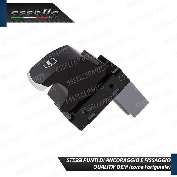 PULSANTE ALZACRISTALLI VETRI NERO / CROMO PER VOLKSWAGEN PASSAT CC RESTYLING