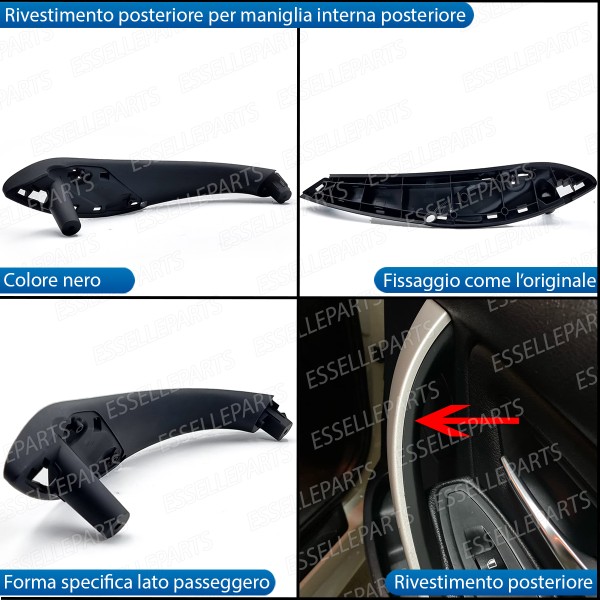 Maniglia Interna Posteriore Lato Passeggero Soft Touch Nero Bmw Serie 4 F36