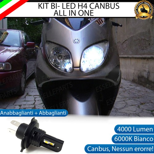 Kit Full LED Lampada H4 4000 Lumen Abbaglianti per YAMAHA T-Max 500 2001-2003