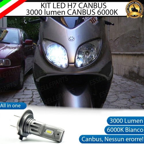 Kit Full LED Lampada H7 3000 Lumen Anabbaglianti per YAMAHA T-Max 500 2001-2003