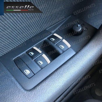 SET COMPLETO PULSANTIERA PULSANTI ALZACRISTALLI NERO CROMATO PER AUDI A4 B6