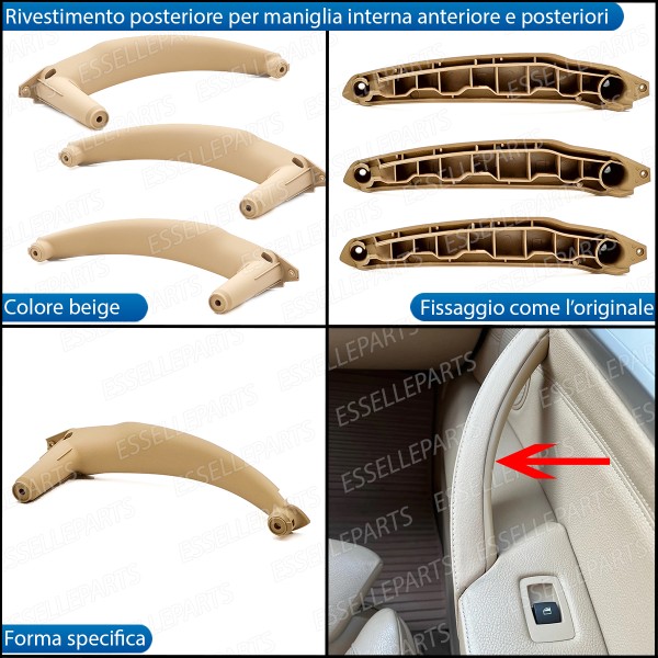 Set Completo Maniglia Anteriore + Posteriore Interna Bmw X5 E70 Beige