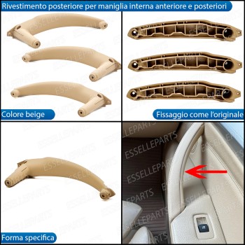 Set Completo Maniglia Anteriore + Posteriore Interna Bmw X5 E70 Beige
