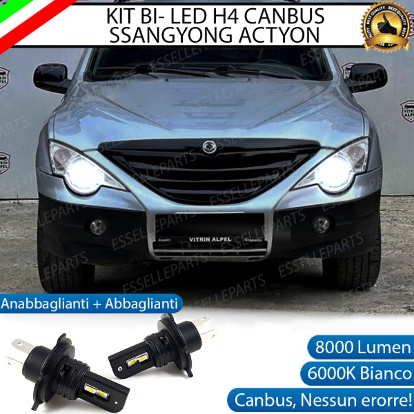 Coppia Lampade H4 LED 8000 Lumen per SSANGYONG ACTYON