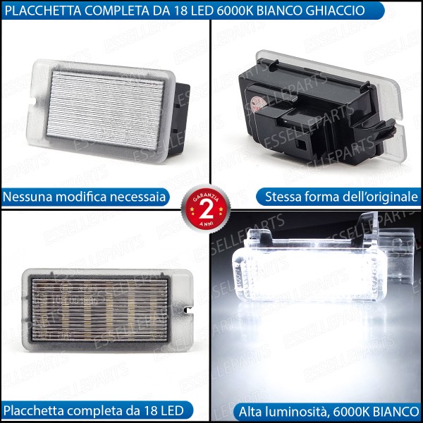 Placchetta Bagagliaio Led Completa Renault Clio MK4 Pre-Restyling 18 Led 6000k bianco