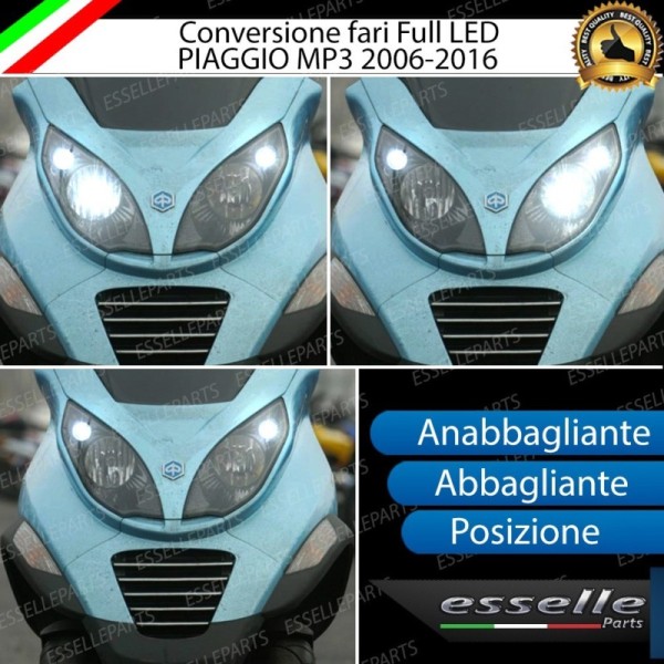 Conversione Fari Full LED per Piaggio moto MP3 125  6000K Bianco Canbus