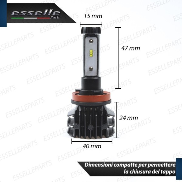 Kit Full LED Lampada H11 4900 Lumen Abbaglianti per Aprilia RS4 125 2011-2016