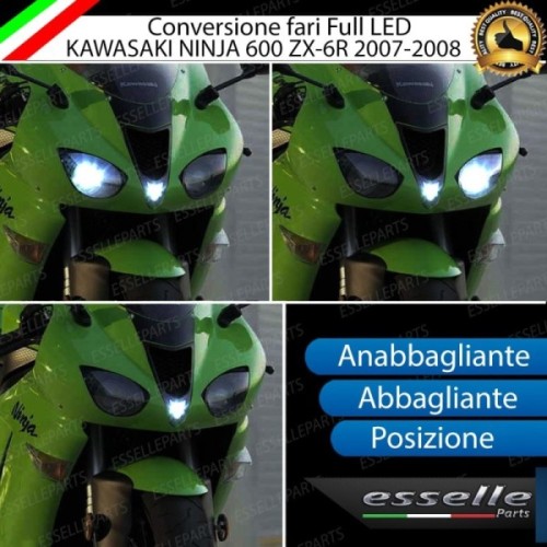 Conversione Completa Fari LED Kawasaki Ninja 600 ZX-6R 6000K
