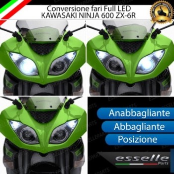 Conversione Fari Full LED ULTRA COMPATTA per KAWASAKI Ninja 600 ZX-6R 2009-2016