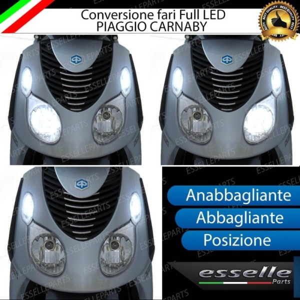 Conversione Fari Full LED ULTRA COMPATTA per PIAGGIO Carnaby 200 2007-2011