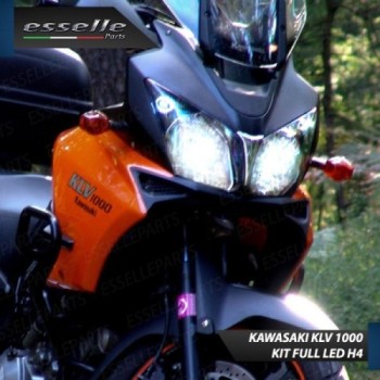 Kit Full LED Coppia H4 18000 Lumen 6000K bianco per KAWASAKI KLV 1000 2004-2006