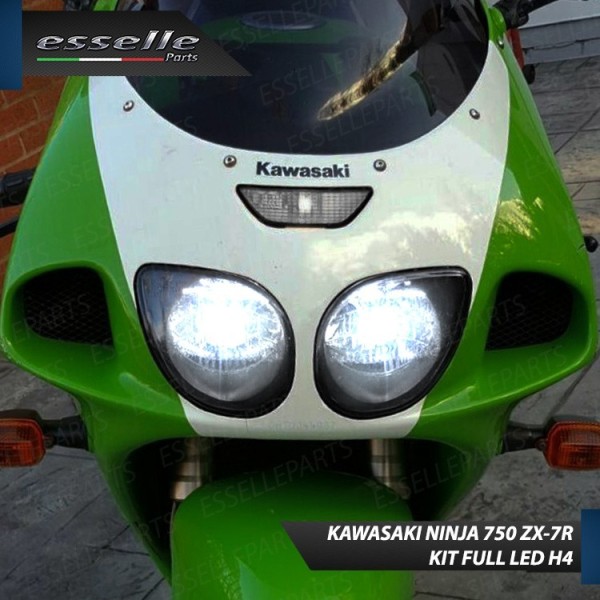 Kit Full LED Coppia H4 18000 Lumen per KAWASAKI Ninja 750 ZX-7R 1996-2000