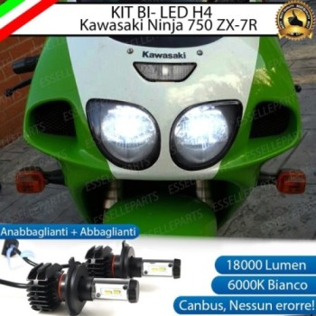 Kit Full LED Coppia H4 18000 Lumen per KAWASAKI Ninja 750 ZX-7R 2001