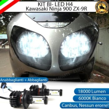 Kit Full LED Coppia H4 18000 Lumen per KAWASAKI Ninja 900 ZX-9R 1998-2001