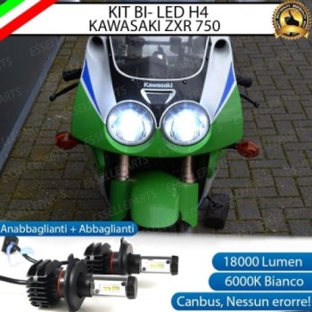 Kit Full LED Coppia H4 18000 Lumen 6000K bianco per KAWASAKI ZXR 750 1989-1990