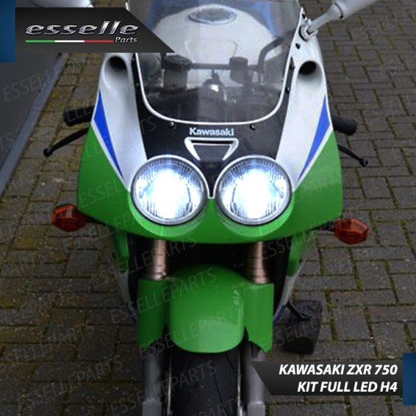 Kit Full LED Coppia H4 18000 Lumen 6000K bianco per KAWASAKI ZXR 750 1993-1995