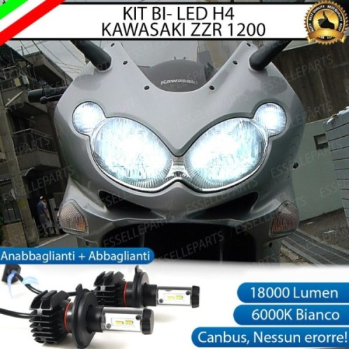 Kit Full LED Coppia H4 18000 Lumen 6000K bianco per KAWASAKI ZZR 1200 2002-2005