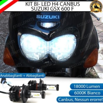 Kit Full LED Coppia H4 18000 Lumen 6000K bianco per SUZUKI GSX 600 1998-2005 F