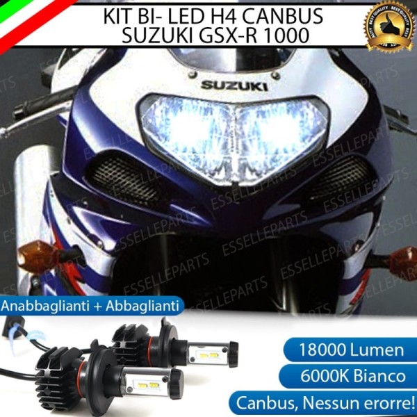 Kit Full LED Coppia H4 18000 Lumen 6000K bianco per SUZUKI GSX R 1000 2000-2002