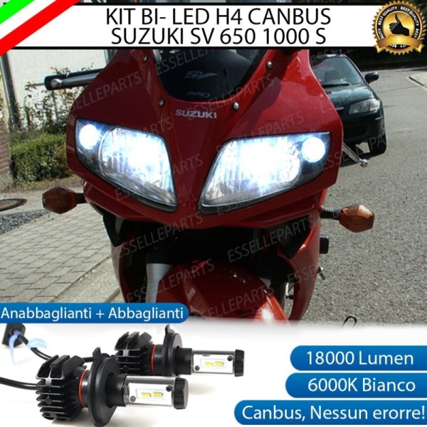Kit Full LED Coppia H4 18000 Lumen 6000K bianco per SUZUKI SV 650 2003-2006 S