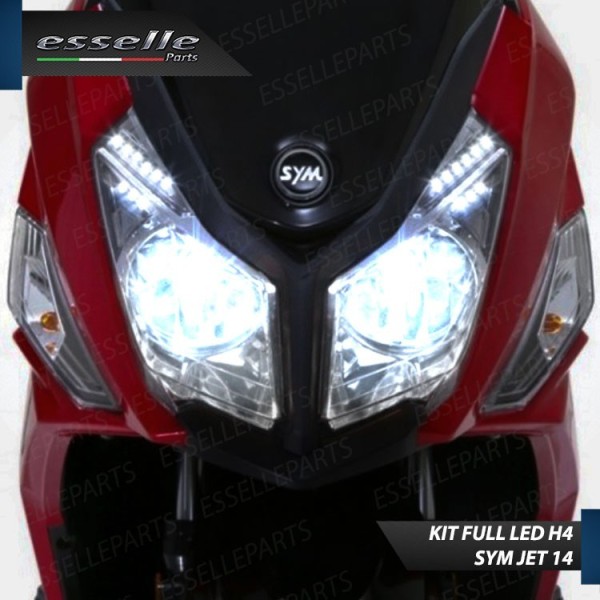 Kit Full LED Coppia H4 18000 Lumen 6000K bianco per SYM Jet 14 125 2021 CBS LC