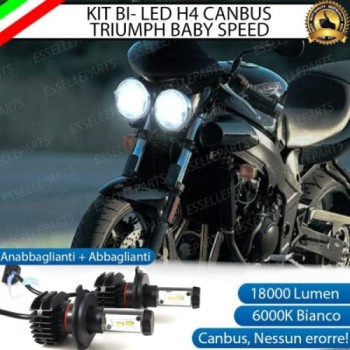 Kit Full LED Coppia H4 18000 Lumen per Triumph Baby Speed 600 2002-2003