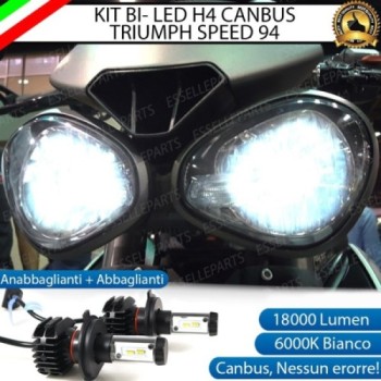 Kit Full LED Coppia H4 18000 Lumen 6000K bianco per Triumph Speed 94 2015-2016 R Kit Full LED Coppia H4 18000 Lumen 6000K bianco per Triumph Speed 94 2015-2016 R