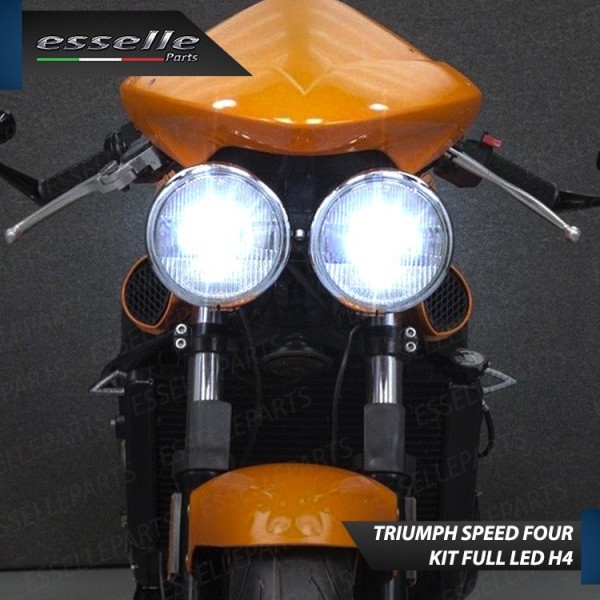 Kit Full LED Coppia H4 18000 Lumen 6000K bianco per Triumph Speed Four 2004-2006