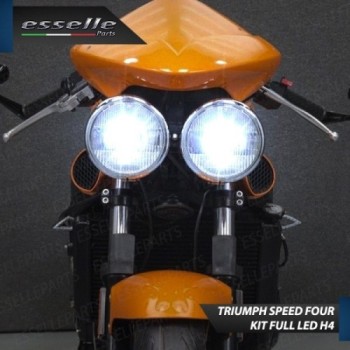 Kit Full LED Coppia H4 18000 Lumen 6000K bianco per Triumph Speed Four 2004-2006
