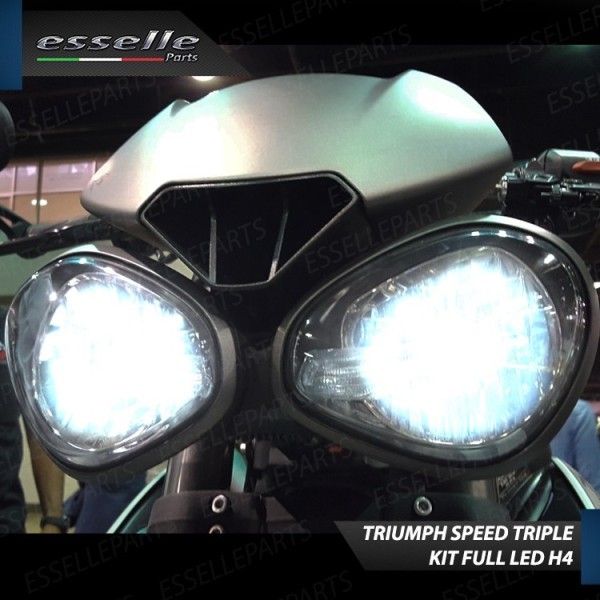 Kit Full LED Coppia H4 18000 Lumen per Triumph Speed Triple 1050 2011-2015 R ABS