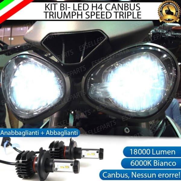 Kit Full LED Coppia H4 18000 Lumen per Triumph Speed Triple 1050 2018-2020 RS