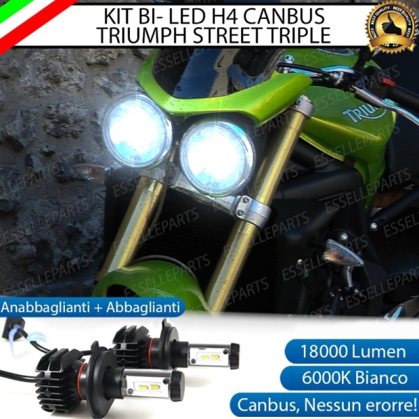Kit Full LED Coppia H4 18000 Lumen per Triumph Street Triple 2009-2012 R